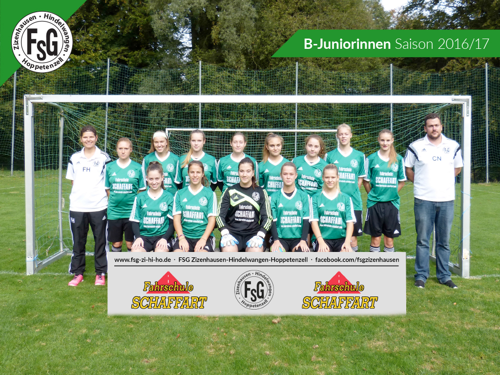 Hintere Reihe (v.l.n.r.):<br>Co-Trainerin Franziska Hahn, Michelle Mutter, Marietta Lindner, Mara Endres, Vivien Forster, Alina Schell, Lana Grundmann, Hannah Tieke, Lara Zwochner, Trainer Christian Nagel<br>Vordere Reihe (v.l.n.r.):<br>Evelyn Moor, Anna Müller, Annika Keller, Angelika Kowinski, Selina Schilling<br>Auf dem Bild fehlen:<br>Lara Kühbauch, Fabiana Vogler, Elena Herzog